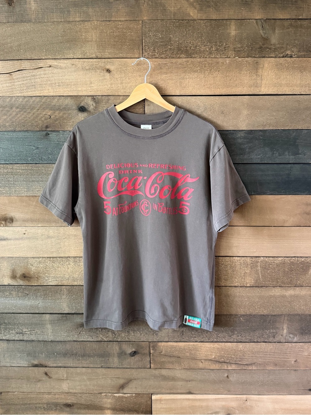 Coca Cola PacSun Graphic Tee Brown Red Logo Have A Good Day Medium
